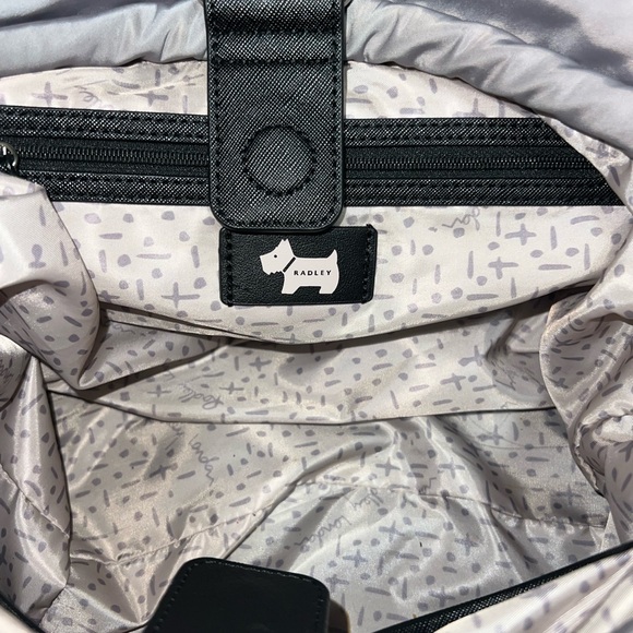 Radley London Dane Park Grey with Black Tote Purse Bag Drawstring - Picture 5 of 9